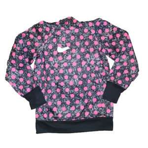 Nike Grey and Pink Polka-Dot Pullover Hoodie